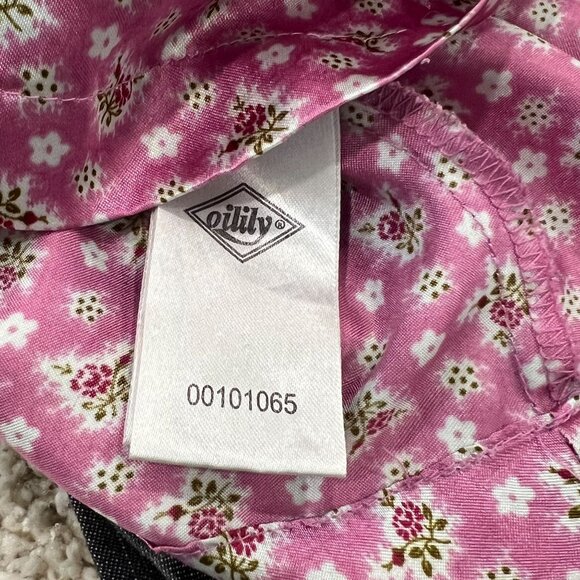 Oilily Girls 9-10 Denim Dress Floral Embroidery Butterfly Pink Accents Pleated S - Picture 11 of 13